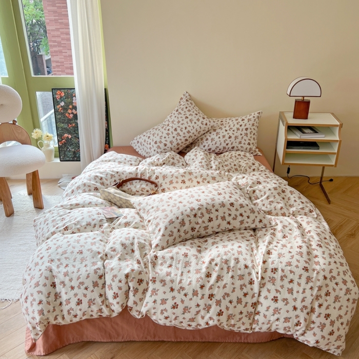 91家纺网 家纺一手货源 找家纺 (总)时年 2023新款全棉双层纱四件套