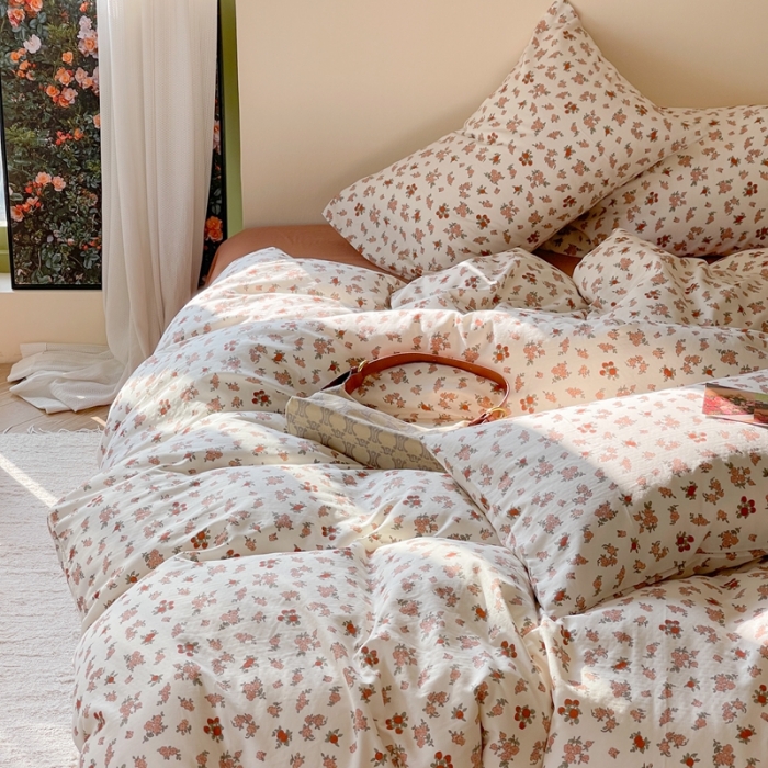 91家纺网 家纺一手货源 找家纺 (总)时年 2023新款全棉双层纱四件套