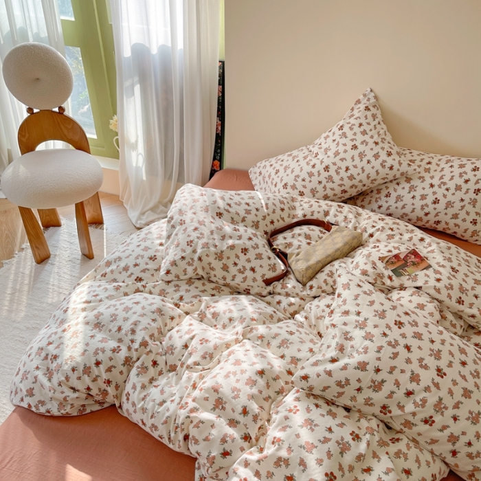 91家纺网 家纺一手货源 找家纺 (总)时年 2023新款全棉双层纱四件套