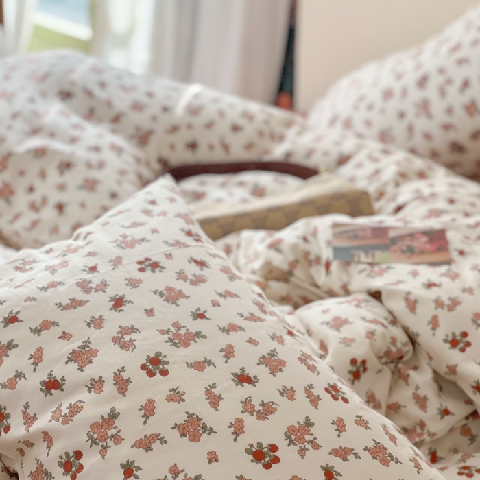 91家纺网 家纺一手货源 找家纺 (总)时年 2023新款全棉双层纱四件套