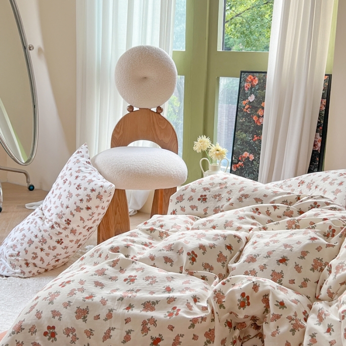 91家纺网 家纺一手货源 找家纺 (总)时年 2023新款全棉双层纱四件套