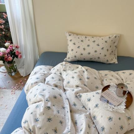 时年 2023新款全棉双层纱四件套 陌上花开