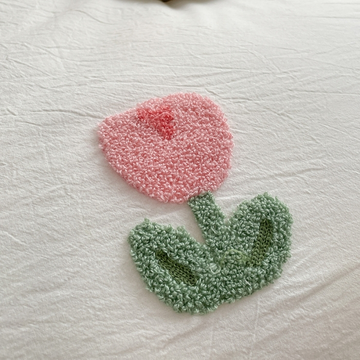 91家纺网 家纺一手货源 找家纺 雅居纺 2023新款全棉毛巾绣四件套 小红花