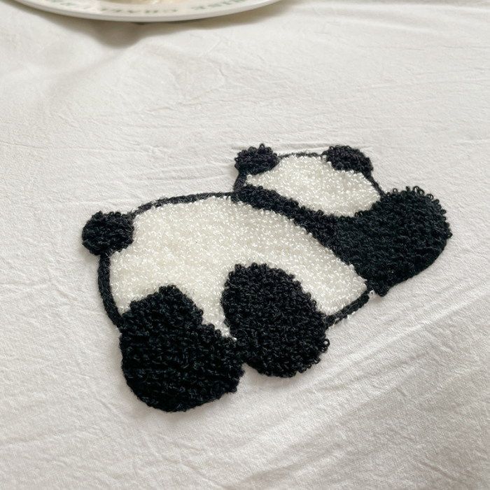 91家纺网 家纺一手货源 找家纺 雅居纺 2023新款全棉毛巾绣四件套 熊猫乐乐