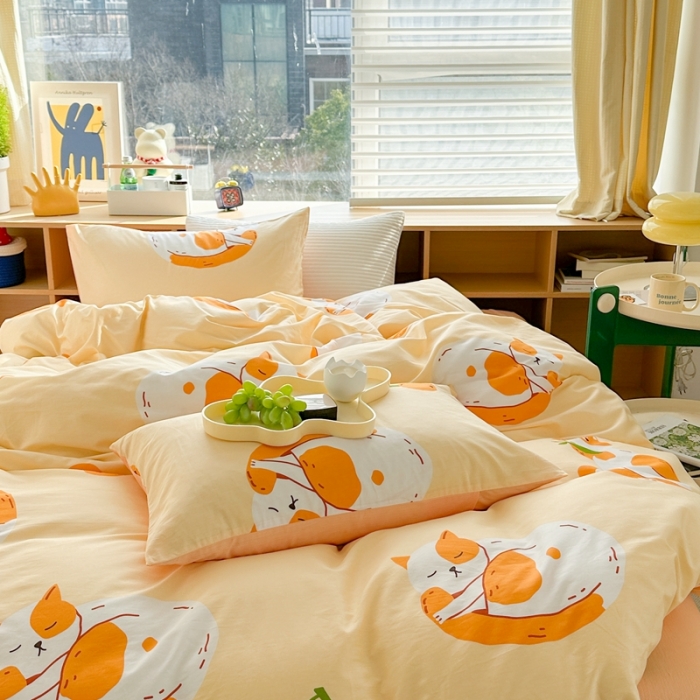 91家纺网 家纺一手货源 找家纺 时年 2023新款热爱生活·全棉系列第二期 小橘猫