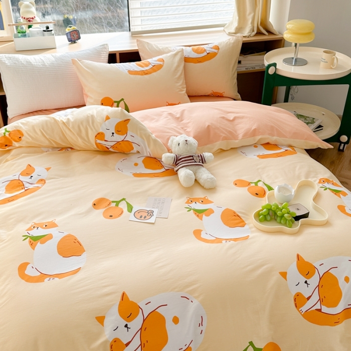 91家纺网 家纺一手货源 找家纺 时年 2023新款热爱生活·全棉系列第二期 小橘猫