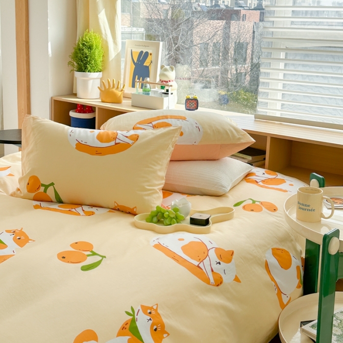 91家纺网 家纺一手货源 找家纺 时年 2023新款热爱生活·全棉系列第二期 小橘猫