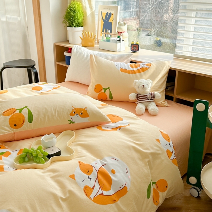 91家纺网 家纺一手货源 找家纺 时年 2023新款热爱生活·全棉系列第二期 小橘猫