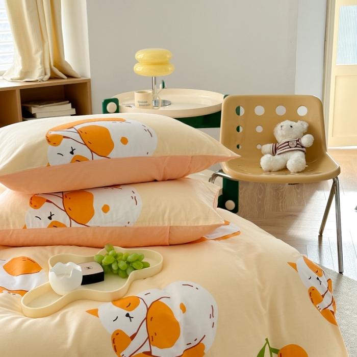 91家纺网 家纺一手货源 找家纺 时年 2023新款热爱生活·全棉系列第二期 小橘猫