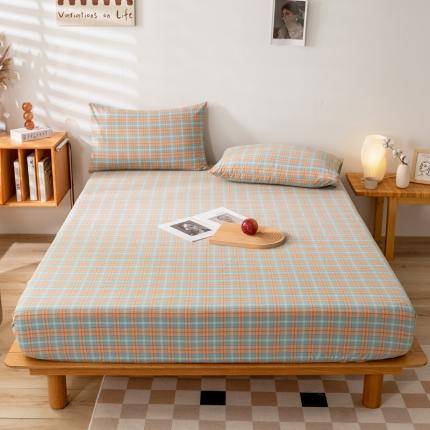 91家纺网 家纺一手货源 找家纺 (总)九沐良品 新款A类色织水洗棉床笠