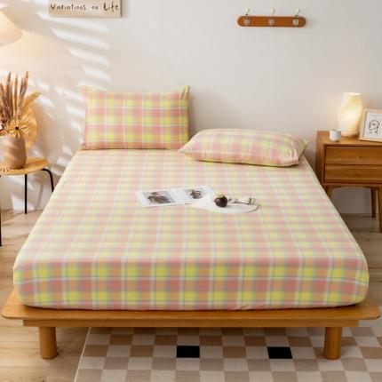 91家纺网 家纺一手货源 找家纺 (总)九沐良品 新款A类色织水洗棉床笠