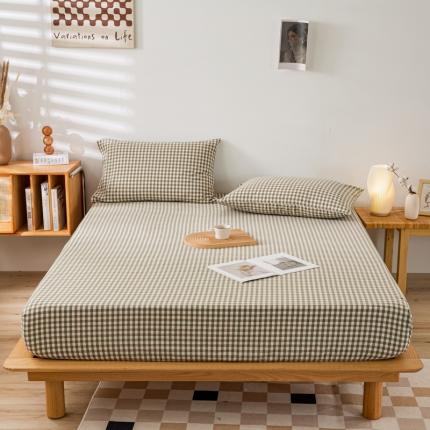 91家纺网 家纺一手货源 找家纺 (总)九沐良品 新款A类色织水洗棉床笠