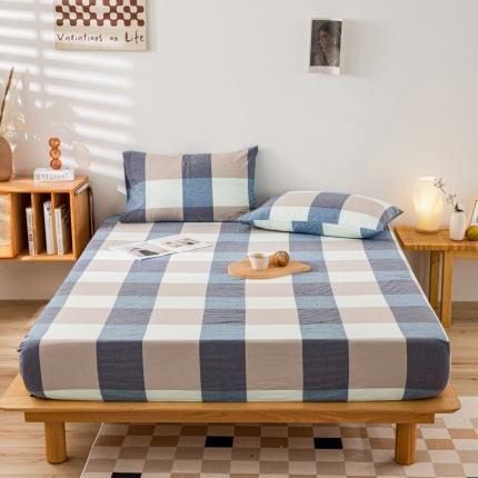 91家纺网 家纺一手货源 找家纺 (总)九沐良品 新款A类色织水洗棉床笠