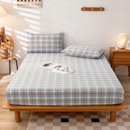 91家纺网 家纺一手货源 找家纺 (总)九沐良品 新款A类色织水洗棉床笠