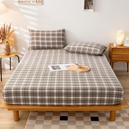 91家纺网 家纺一手货源 找家纺 (总)九沐良品 新款A类色织水洗棉床笠