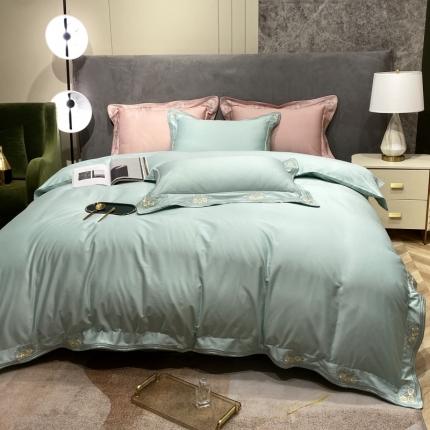 91家纺网 家纺一手货源 找家纺 美娘阁2025新款双股长绒棉居家款四件套 邂逅（米兰）