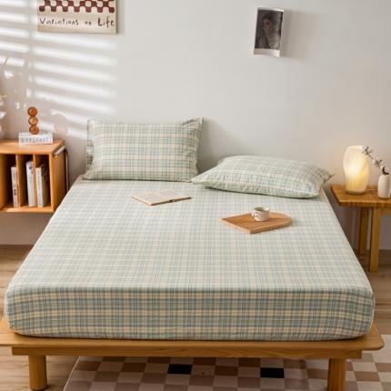 91家纺网 家纺一手货源 找家纺 (总)九沐良品 新款A类色织水洗棉床笠