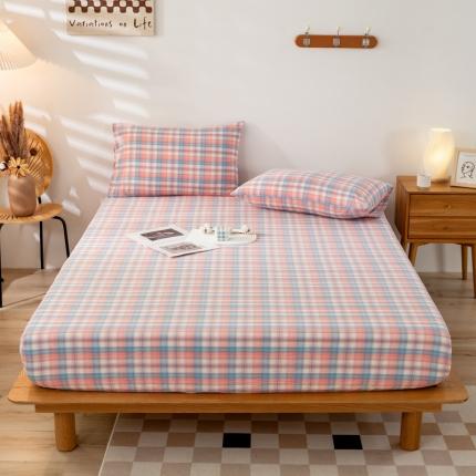 91家纺网 家纺一手货源 找家纺 (总)九沐良品 新款A类色织水洗棉床笠