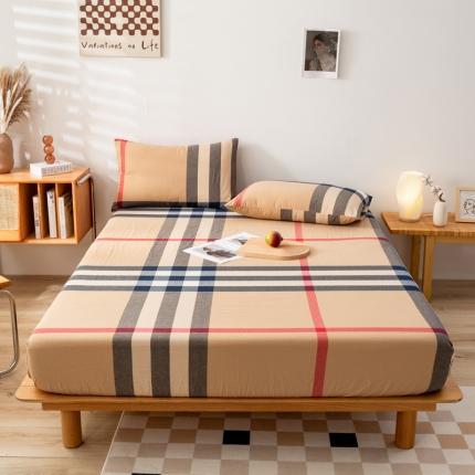 91家纺网 家纺一手货源 找家纺 (总)九沐良品 新款A类色织水洗棉床笠