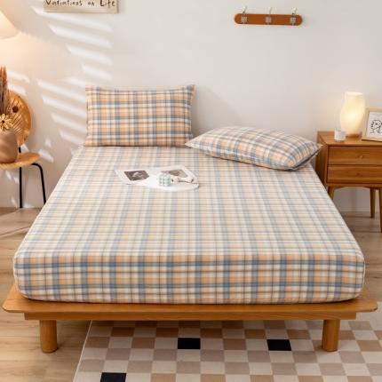 九沐良品 新款A类色织水洗棉床笠 星空米