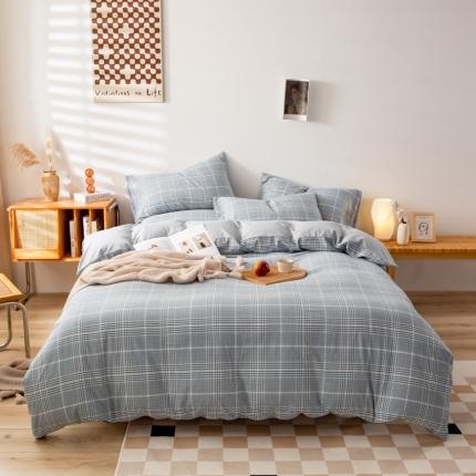 91家纺网 家纺一手货源 找家纺 （总）九沐良品 新款A类色织水洗棉四件套