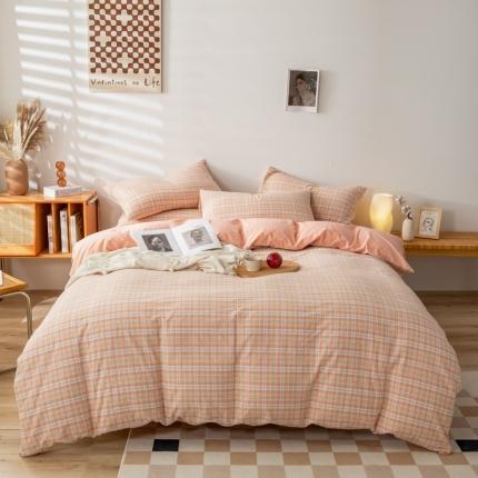 91家纺网 家纺一手货源 找家纺 （总）九沐良品 新款A类色织水洗棉四件套