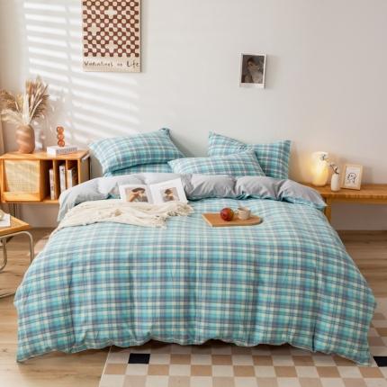 91家纺网 家纺一手货源 找家纺 （总）九沐良品 新款A类色织水洗棉四件套