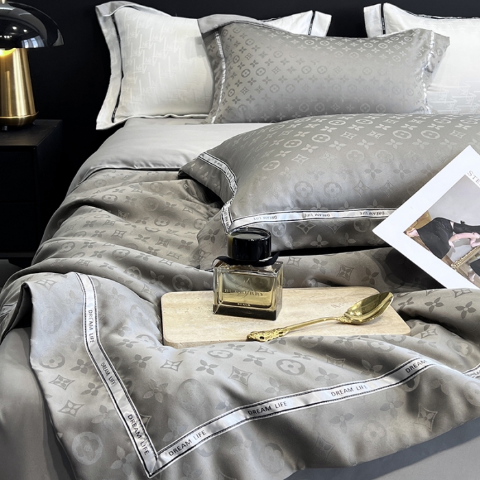 91家纺网 家纺一手货源 找家纺 优悦 2023新款提花冰丝夏被套件系列 赫拉-灰