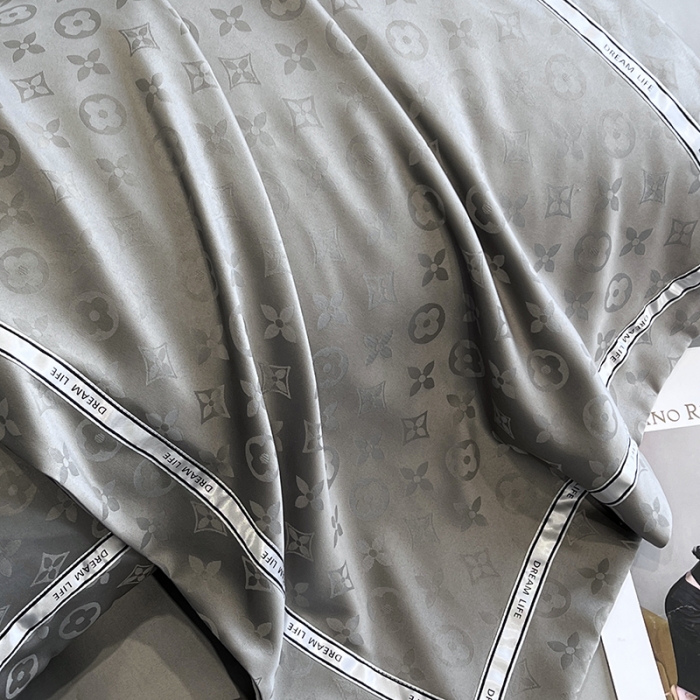 91家纺网 家纺一手货源 找家纺 优悦 2023新款提花冰丝夏被套件系列 赫拉-灰