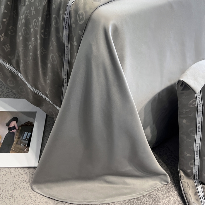 91家纺网 家纺一手货源 找家纺 优悦 2023新款提花冰丝夏被套件系列 赫拉-灰
