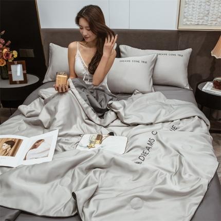 91家纺网 家纺一手货源 找家纺 （总）骏腾2023新款水洗冰丝夏被-终板山茶花5夏被套件