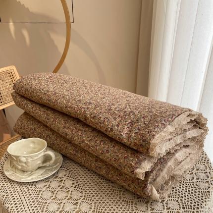 91家纺网 家纺一手货源 找家纺 源启生活 2023花边法式复古风双层纱夏被全棉夏凉被纯棉空调被 朝颜