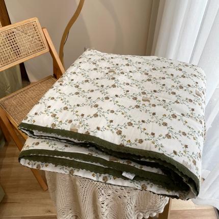 91家纺网 家纺一手货源 找家纺 源启生活 2023花边法式复古风双层纱夏被全棉夏凉被纯棉空调被 苁荣