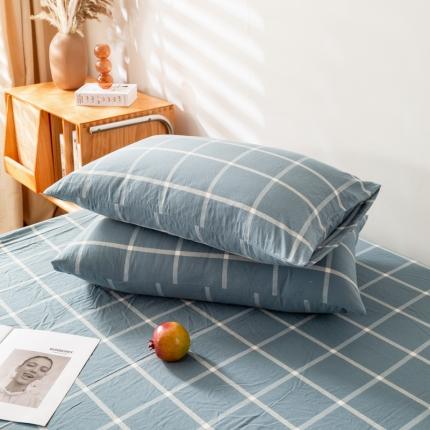 91家纺网 家纺一手货源 找家纺 （总）九沐良品 新款A类色织水洗棉四件套-单品枕套