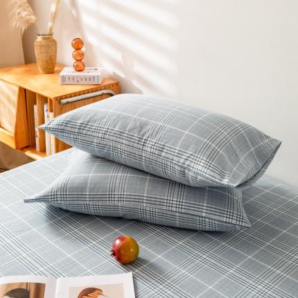 91家纺网 家纺一手货源 找家纺 （总）九沐良品 新款A类色织水洗棉四件套-单品枕套