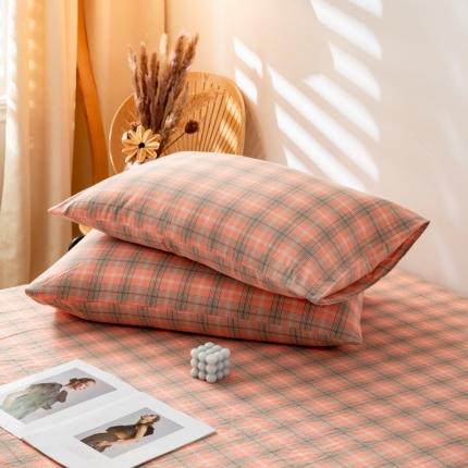 91家纺网 家纺一手货源 找家纺 （总）九沐良品 新款A类色织水洗棉四件套-单品枕套