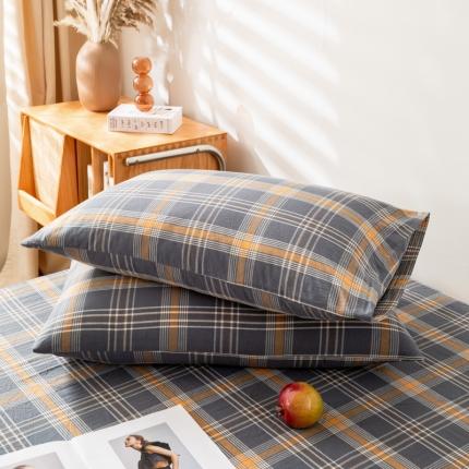 91家纺网 家纺一手货源 找家纺 （总）九沐良品 新款A类色织水洗棉四件套-单品枕套