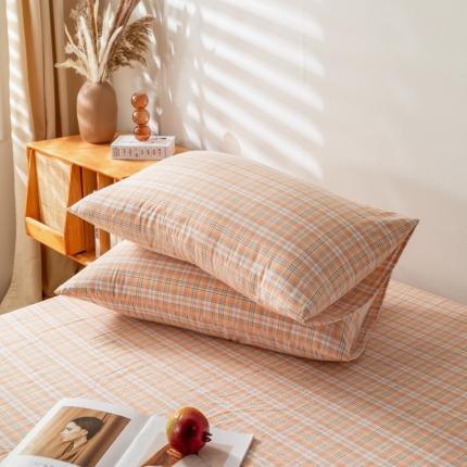 91家纺网 家纺一手货源 找家纺 （总）九沐良品 新款A类色织水洗棉四件套-单品枕套