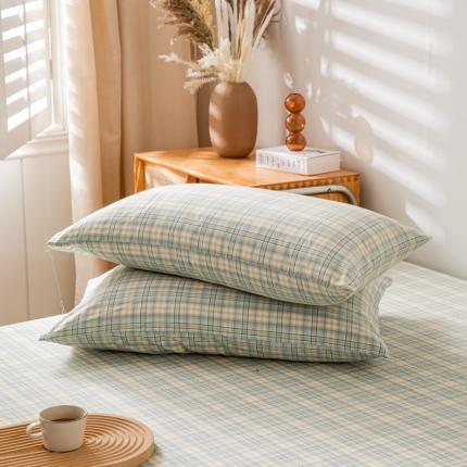 91家纺网 家纺一手货源 找家纺 （总）九沐良品 新款A类色织水洗棉四件套-单品枕套