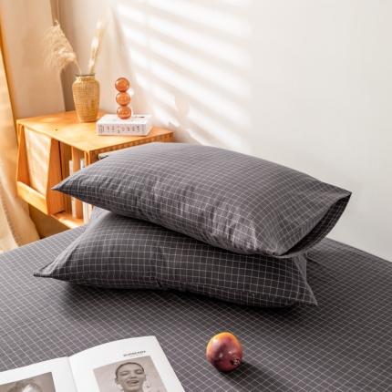 91家纺网 家纺一手货源 找家纺 （总）九沐良品 新款A类色织水洗棉四件套-单品枕套