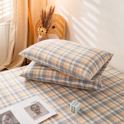 91家纺网 家纺一手货源 找家纺 九沐良品 新款A类色织水洗棉四件套-单品枕套 星空米