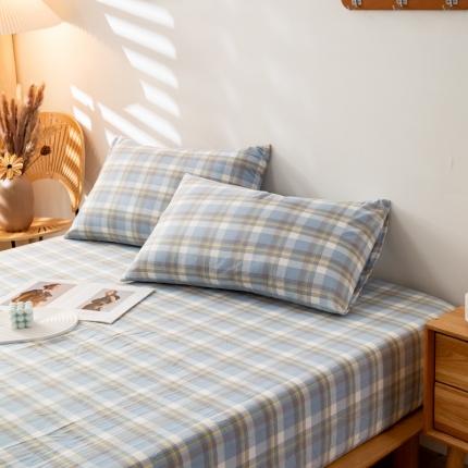 九沐良品 新款A类色织水洗棉四件套-单品枕套 莫妮卡