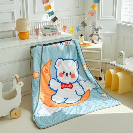 91家纺网 家纺一手货源 找家纺 （总）温宁 2023新款A类牛奶丝大版儿童卡通夏凉被空调被子