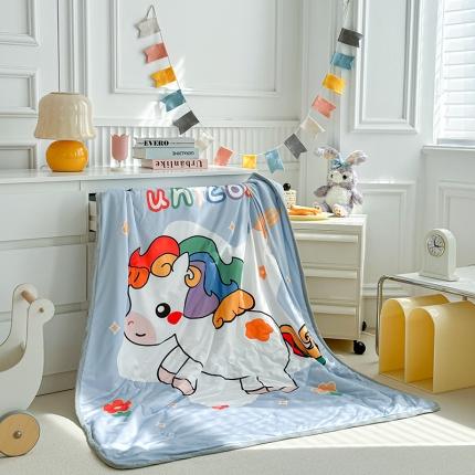 91家纺网 家纺一手货源 找家纺 （总）温宁 2023新款A类牛奶丝大版儿童卡通夏凉被空调被子