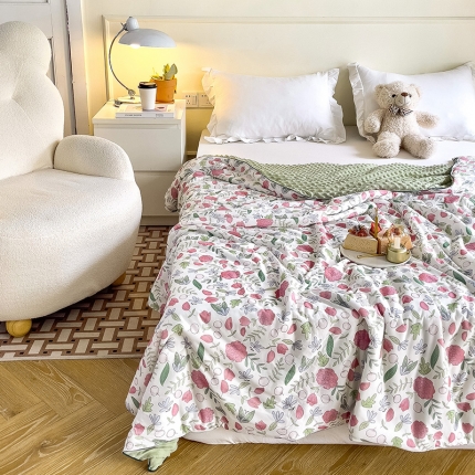 91家纺网 家纺一手货源 找家纺 绒梦里 2023A类凉感丝按摩豆豆夏被直播爆款夏凉被空调被