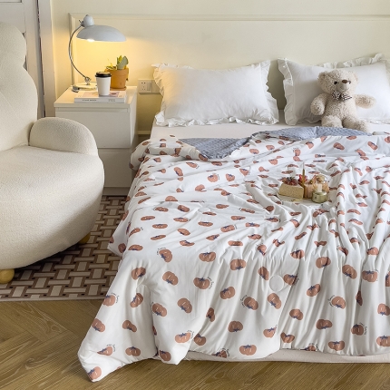 91家纺网 家纺一手货源 找家纺 绒梦里 2023A类凉感丝按摩豆豆夏被直播爆款夏凉被空调被