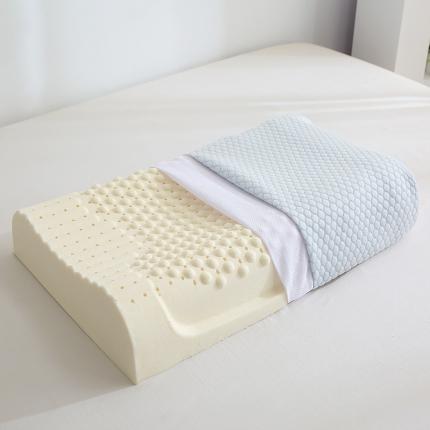 91家纺网 家纺一手货源 找家纺 2025新款成人儿童乳胶枕颗粒按摩乳胶枕A品乳胶枕芯枕头 天空蓝-颗粒款