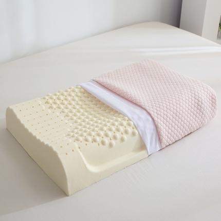 91家纺网 家纺一手货源 找家纺 2025新款成人儿童乳胶枕颗粒按摩乳胶枕A品乳胶枕芯枕头 甜心粉-颗粒款