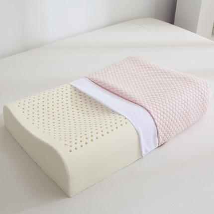 91家纺网 家纺一手货源 找家纺 2025新款成人儿童乳胶枕颗粒按摩乳胶枕A品乳胶枕芯枕头 甜心粉-平面款