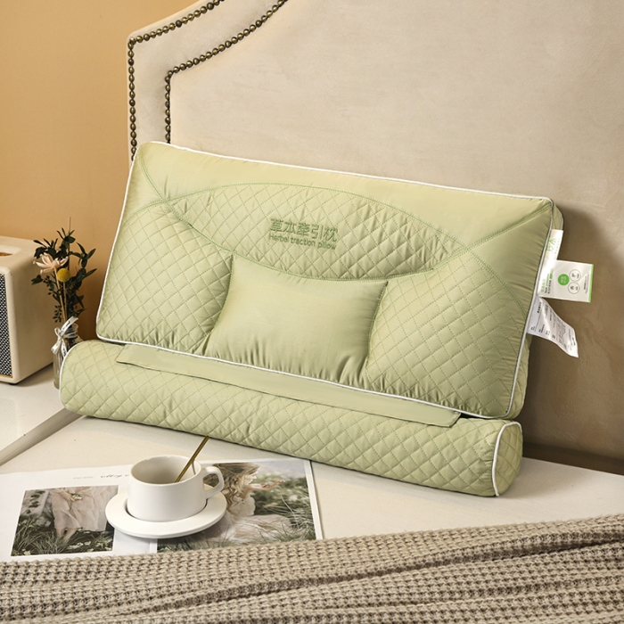 91家纺网 家纺一手货源 找家纺 2023爱来伊草本牵引荞麦枕 绿